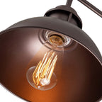 Suspension à 3 lumières en métal style campagnard rétro, style dôme linéaire, luminaire pour îlot de cuisine