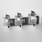 Applique murale en cristal à 3 lumières pour salle de bain, style glamour et moderne, pour miroir