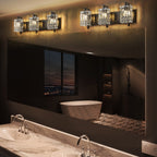 Applique murale en cristal à 3 lumières pour salle de bain, style glamour et moderne, pour miroir