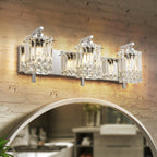 Applique murale en cristal à 3 lumières pour salle de bain, style glamour et moderne, pour miroir