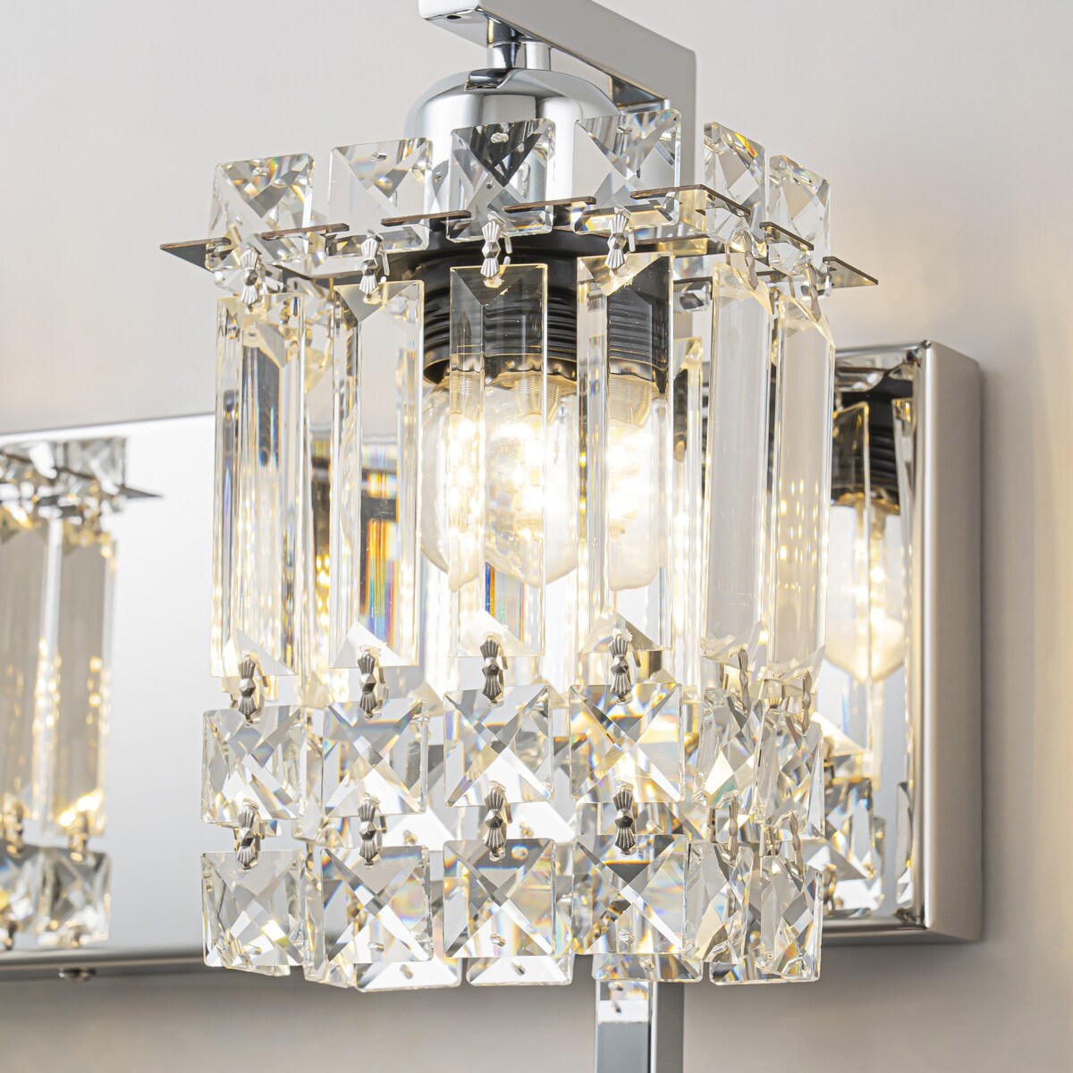 Applique murale en cristal à 3 lumières pour salle de bain, style glamour et moderne, pour miroir