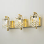 Applique murale en cristal à 3 lumières pour salle de bain, style glamour et moderne, pour miroir