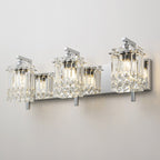 Applique murale en cristal à 3 lumières pour salle de bain, style glamour et moderne, pour miroir