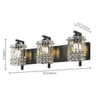 Applique murale en cristal à 3 lumières pour salle de bain, style glamour et moderne, pour miroir