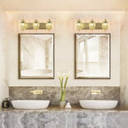 Applique murale en cristal à 3 lumières pour salle de bain, style glamour et moderne, pour miroir
