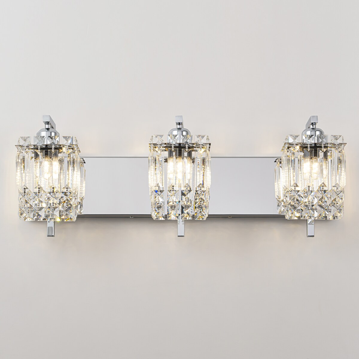 Applique murale en cristal à 3 lumières pour salle de bain, style glamour et moderne, pour miroir