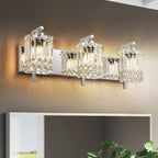 Applique murale en cristal à 3 lumières pour salle de bain, style glamour et moderne, pour miroir