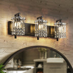 Applique murale en cristal à 3 lumières pour salle de bain, style glamour et moderne, pour miroir