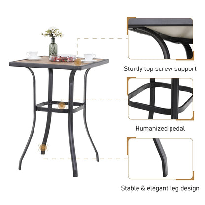 Ensemble de 3 tabourets de bar pivotants et table bistro d'extérieur MAISON?ARTS