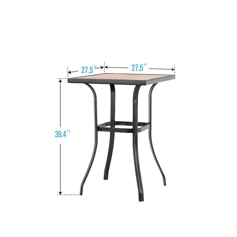 Ensemble de 3 tabourets de bar pivotants et table bistro d'extérieur MAISON?ARTS