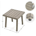 Ensemble de salon de jardin en aluminium 3 pièces avec chaises pivotantes, table d'appoint et coussins