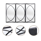 Ensemble de 3 miroirs muraux rectangulaires en métal noir - 31,9 H x 15,75 L x 0,75 P