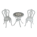 Ensemble table et chaises de bistrot 3 pièces en fonte d'aluminium