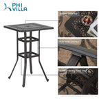 Ensemble de 3 tabourets de bar de patio en aluminium moulé MAISON ARTS comprenant 1 table de bar et 2 tabourets de bar hauts pivotants