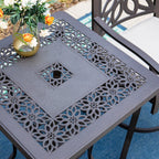 Ensemble de 3 tabourets de bar de patio en aluminium moulé MAISON ARTS comprenant 1 table de bar et 2 tabourets de bar hauts pivotants