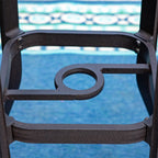 Ensemble de 3 tabourets de bar de patio en aluminium moulé MAISON ARTS comprenant 1 table de bar et 2 tabourets de bar hauts pivotants