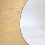 Ensemble de 3 miroirs muraux ronds en métal doré - 22,25 de diamètre x 2,36 de profondeur