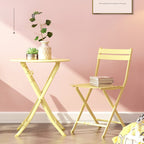 Ensemble bistro minimaliste de patio 3 pièces avec table ronde pliable et chaises - Ensemble bistro de patio 3 pièces