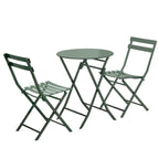 Ensemble bistro minimaliste de patio 3 pièces avec table ronde pliable et chaises - Ensemble bistro de patio 3 pièces
