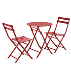 Ensemble bistro minimaliste de patio 3 pièces avec table ronde pliable et chaises - Ensemble bistro de patio 3 pièces