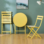 Ensemble bistro minimaliste de patio 3 pièces avec table ronde pliable et chaises - Ensemble bistro de patio 3 pièces