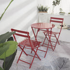 Ensemble bistro minimaliste de patio 3 pièces avec table ronde pliable et chaises - Ensemble bistro de patio 3 pièces