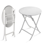 Ensemble bistro minimaliste de patio 3 pièces avec table ronde pliable et chaises - Ensemble bistro de patio 3 pièces