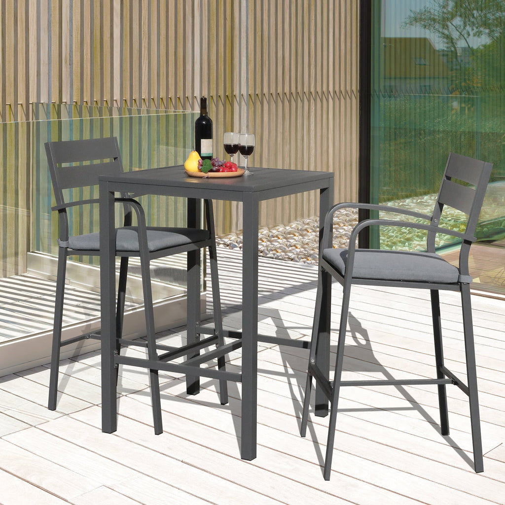 Ensemble de salle à manger de patio extérieur en aluminium 3 pièces