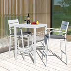 Ensemble de salle à manger de patio extérieur en aluminium 3 pièces