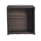Ensemble de 3 poufs sectionnels en osier à dossier haut pour patio extérieur Gymojoy