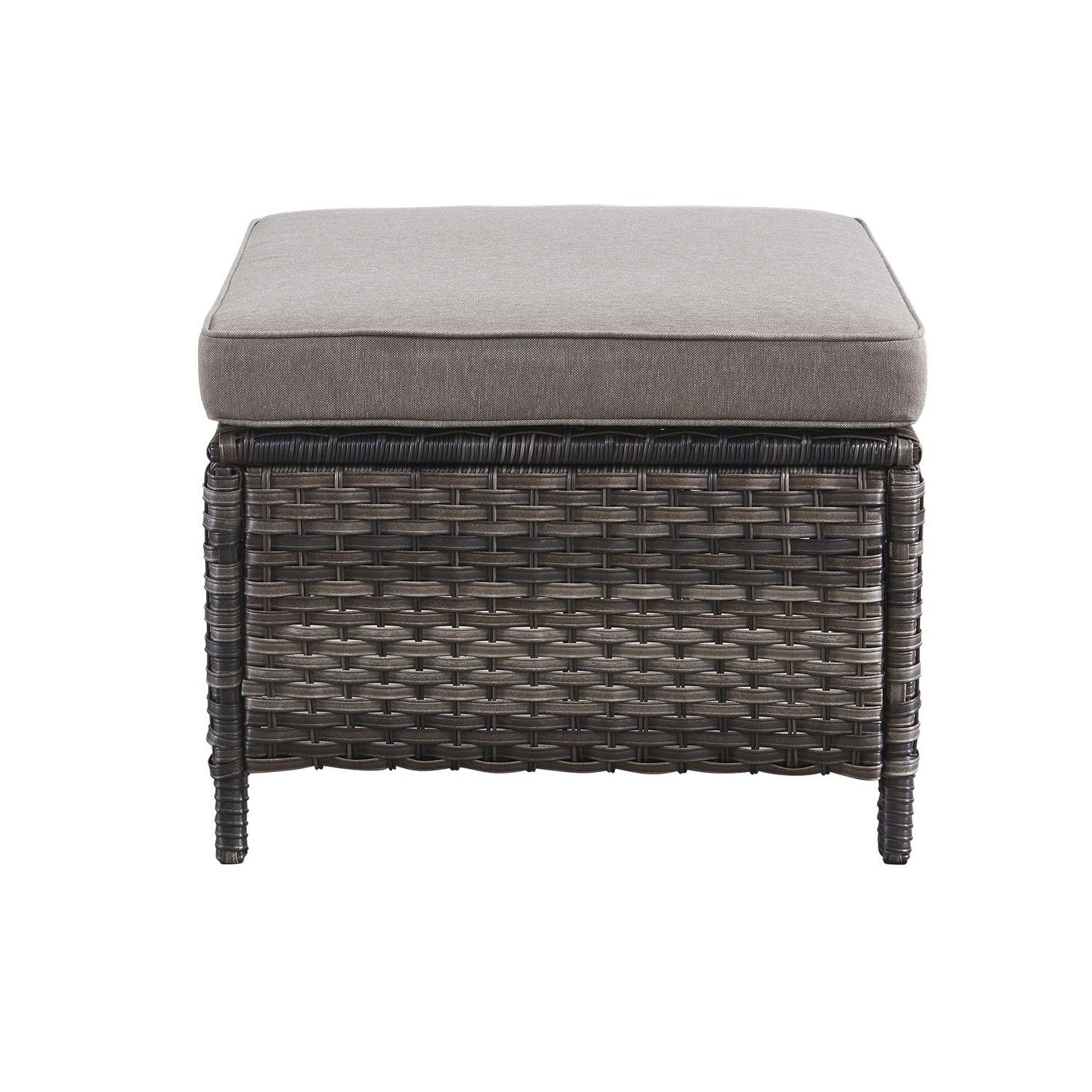 Ensemble de 3 poufs sectionnels en osier à dossier haut pour patio extérieur Gymojoy