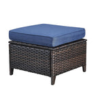 Ensemble de 3 poufs sectionnels en osier à dossier haut pour patio extérieur Gymojoy
