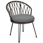 Ensemble de 3 chaises de jardin en rotin pour loisirs et conversation, avec 2 chaises et une table basse en verre