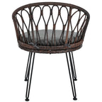 Ensemble de 3 chaises de jardin en rotin pour loisirs et conversation, avec 2 chaises et une table basse en verre