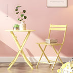 Ensemble bistro de patio 3 pièces avec table ronde pliable et chaises