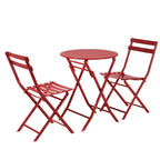 Ensemble bistro de patio 3 pièces avec table ronde pliable et chaises