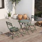 Ensemble bistro de patio 3 pièces avec table ronde pliable et chaises