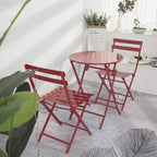 Ensemble bistro de patio 3 pièces avec table ronde pliable et chaises