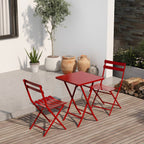 Ensemble bistrot minimaliste 3 pièces pour patio avec table carrée pliable et chaises - 3 pièces