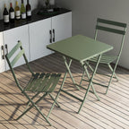 Ensemble bistrot minimaliste 3 pièces pour patio avec table carrée pliable et chaises - 3 pièces