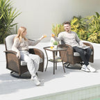 Ensemble de 3 chaises en rotin synthétique avec table et mobilier de jardin