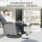 Ensemble de 3 chaises en rotin synthétique avec table et mobilier de jardin