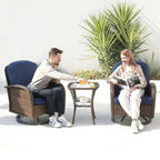 Ensemble de 3 chaises en rotin synthétique avec table et mobilier de jardin