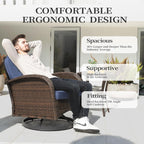 Ensemble de 3 chaises en rotin synthétique avec table et mobilier de jardin