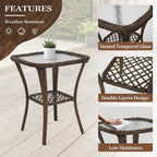 Ensemble de 3 chaises en rotin synthétique avec table et mobilier de jardin