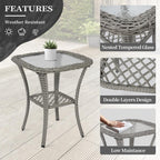 Ensemble de 3 chaises en rotin synthétique avec table et mobilier de jardin
