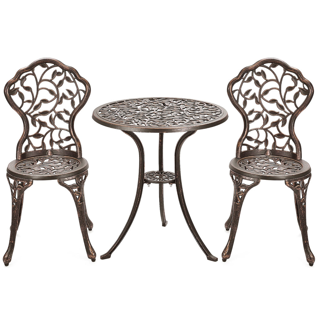 Ensemble de bistrot d'extérieur 3 pièces, ensemble de meubles de patio, table et chaises