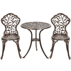 Ensemble de bistrot d'extérieur 3 pièces, ensemble de meubles de patio, table et chaises