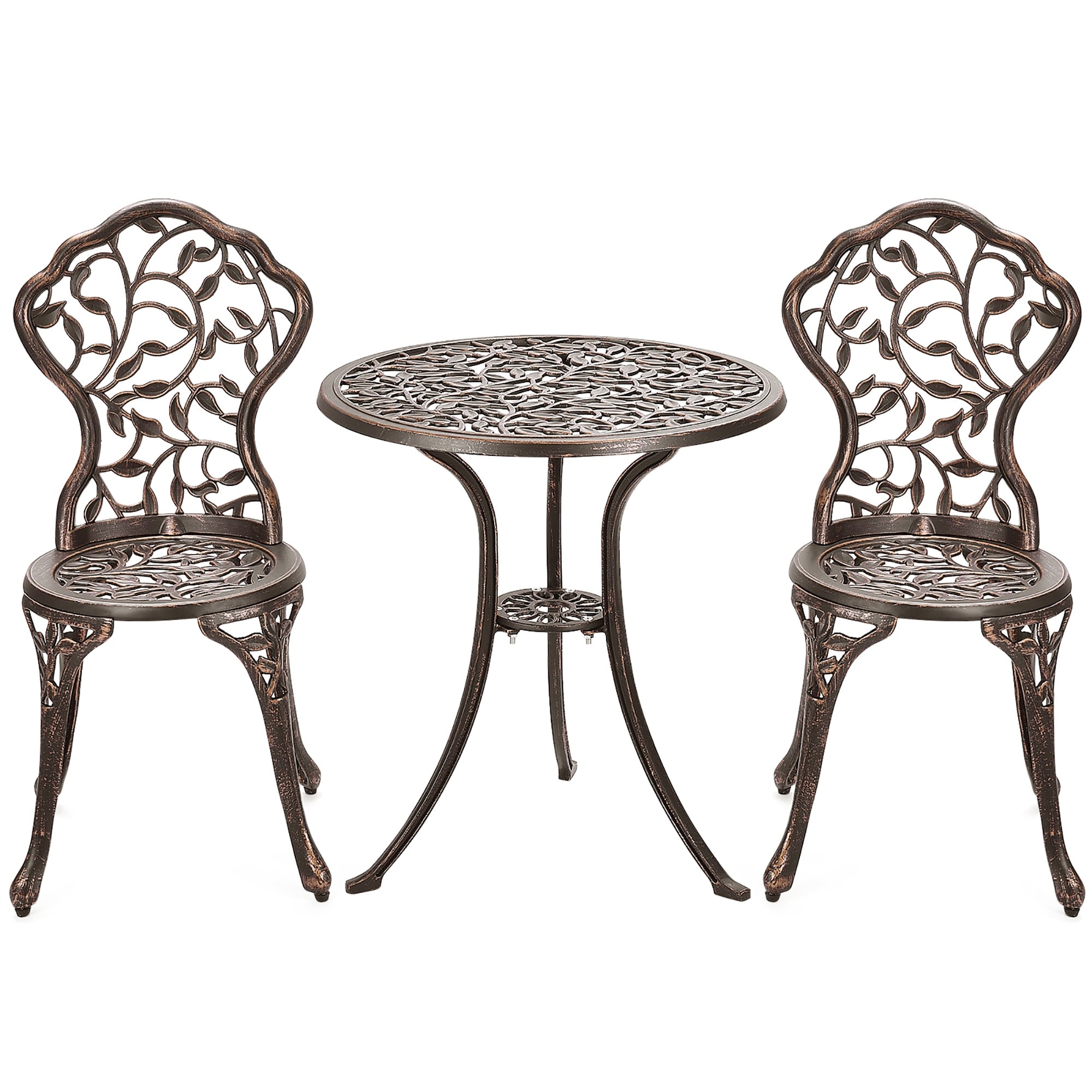Ensemble de bistrot d'extérieur 3 pièces, ensemble de meubles de patio, table et chaises