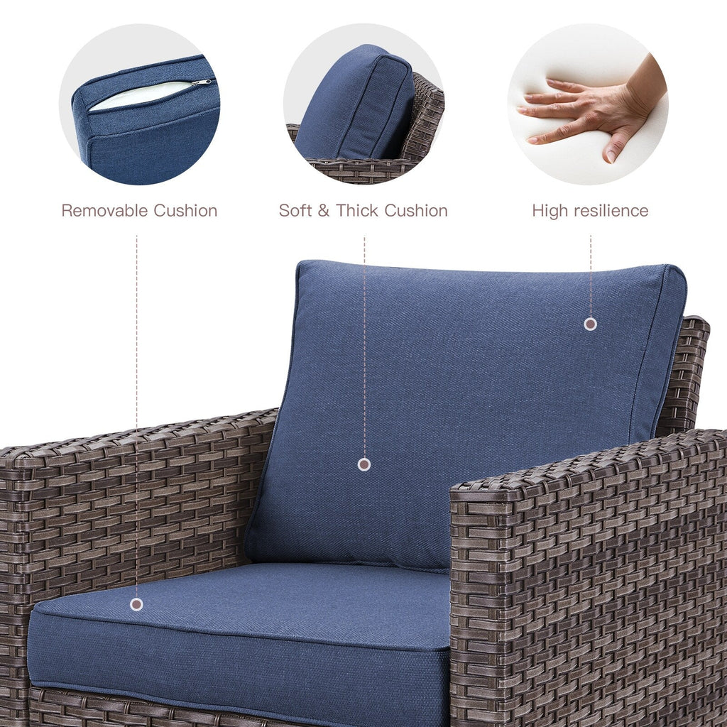Ensemble de patio pivotant et à bascule en osier Gymojoy 3 pièces